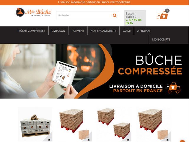Buche de chauffage compressé-mademoiselle buche