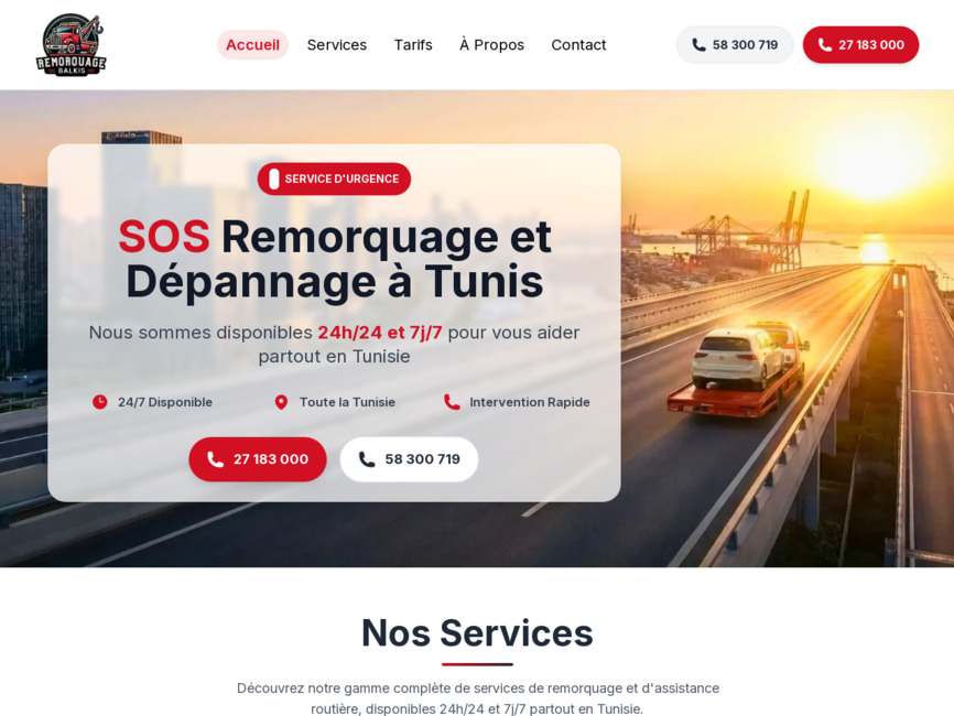 Remorquage balkis - d�pannage & remorquage en tunisie