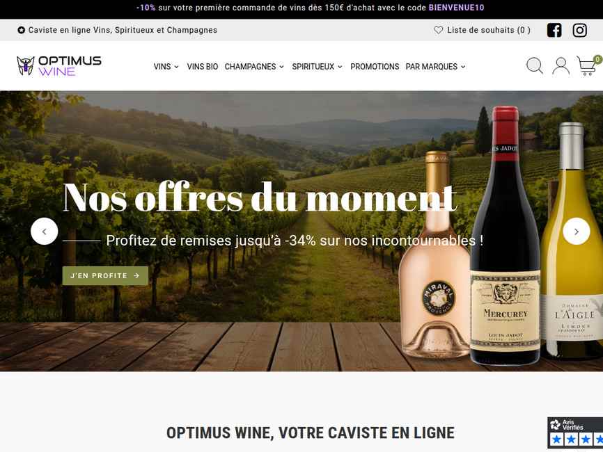 Optimus wine : vins, champagnes & spiritueux aux meilleurs prix