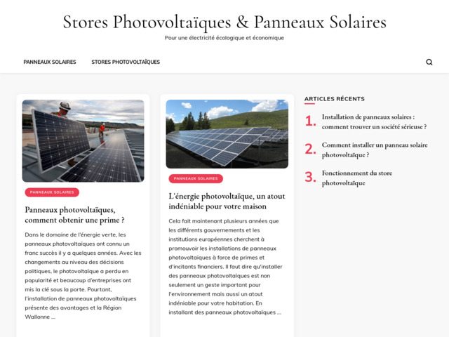 Le store photovoltaïque