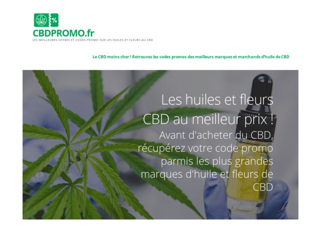Cbdpromo.fr | codes promos sur les huiles et les fleurs cbd