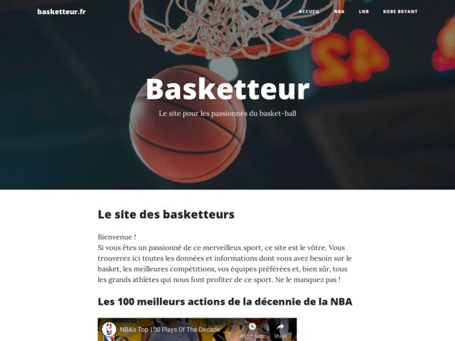Infos sur le basket