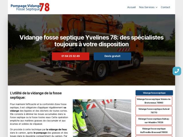 Entreprise n° 1 pompage et vidange fosse septique yvelines 78