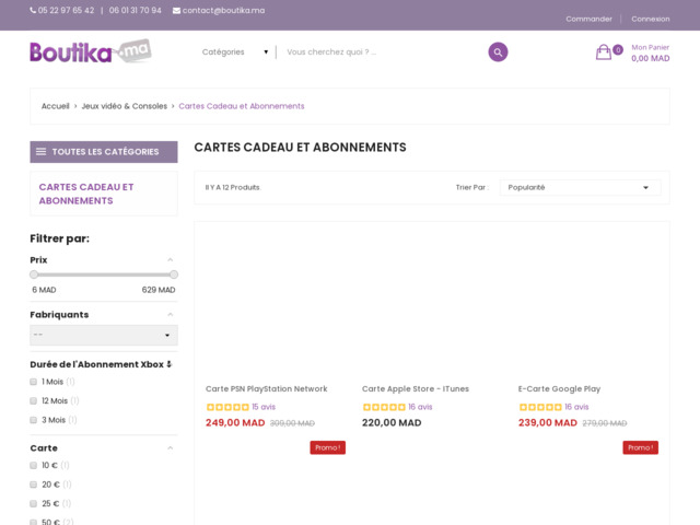 Boutika cartes de jeux