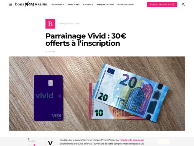 Vivid money : bonsplansmalins.eu