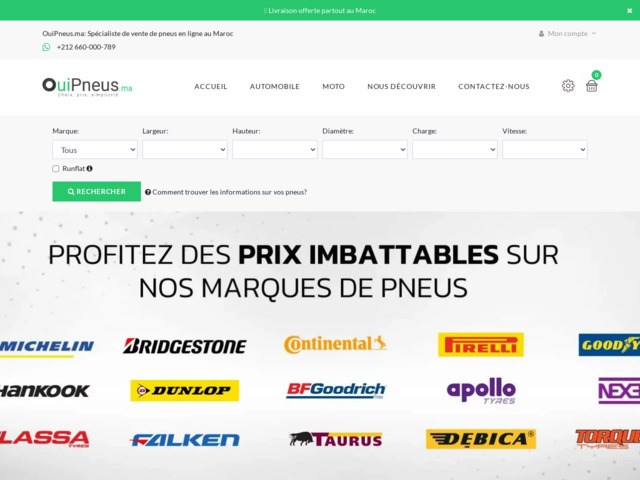 Ouipneus.ma : achat pneu Maroc