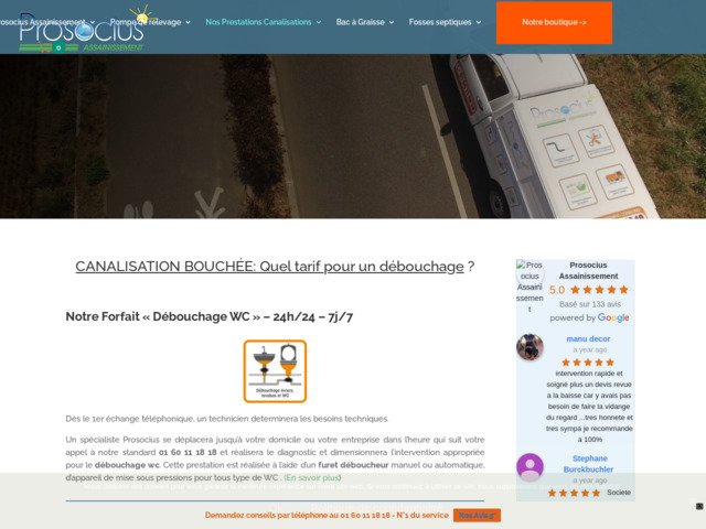 Dbouchage canalisation - prosocius assainissement
