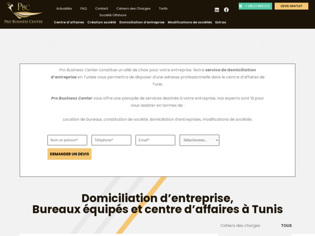 Pro business center : Domiciliation et création d'entreprise en Tunisie