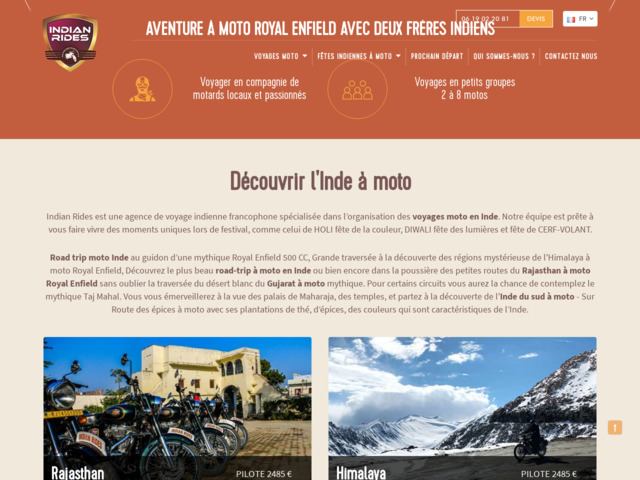 Indian Rides, agence de voyages  moto en Inde