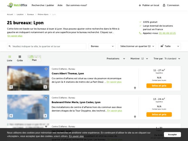 Bureau à louer lyon