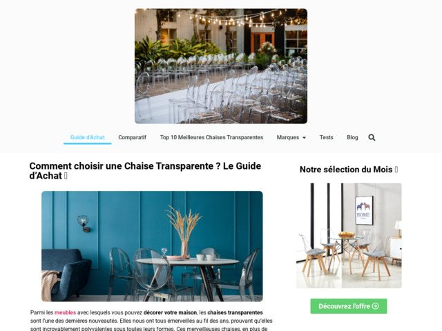 Guide d'achat des chaises transparentes
