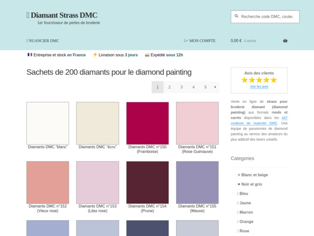 Strass de couleur pour diamant painting