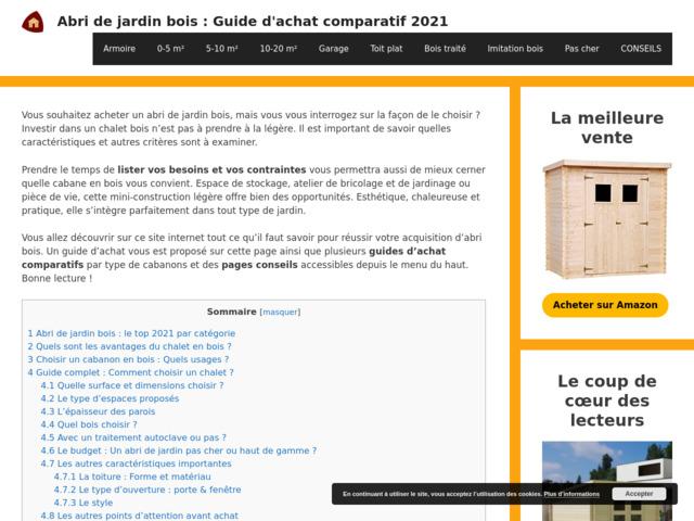 Guide d'achat comparatif des abris de jardin bois