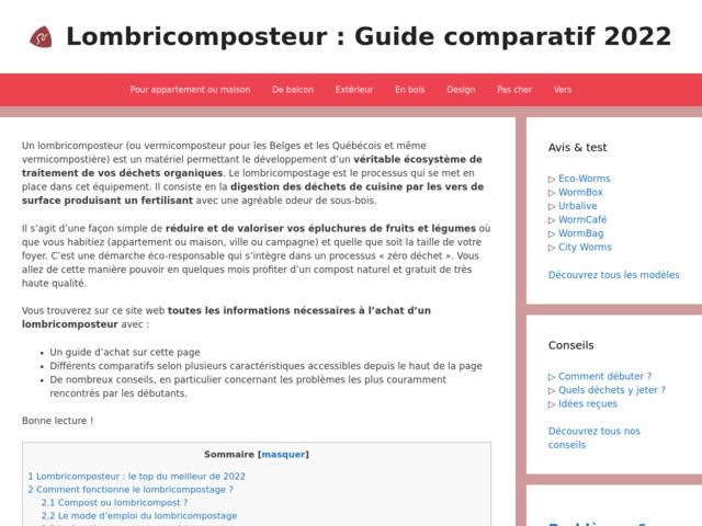 Guide d'achat comparatif des lombricomposteurs