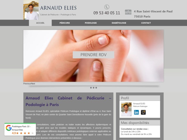Arnaud Elies, pédicure à Paris