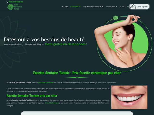 Facette dentaire tunisie prix