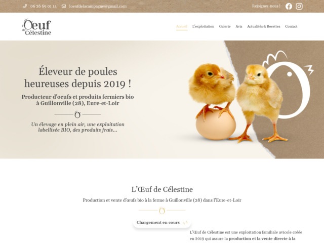 L'Oeuf de Clestine, producteur bio  Guillonville 28