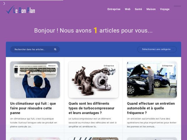 Le bon plan, un blog qui contient plusieurs articles de qualité