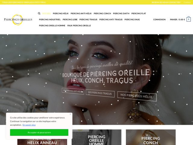 Boutique en ligne de piercing oreille