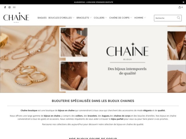 Chaîne bijoux : boutique spécialisée dans la vente de bijoux chaîne
