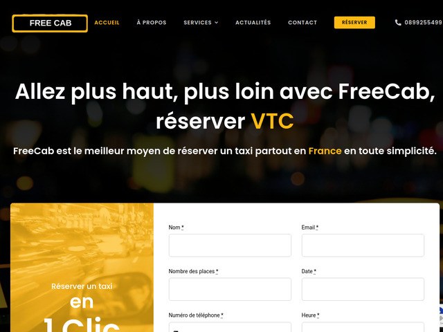 Réserver un taxi avec freecab