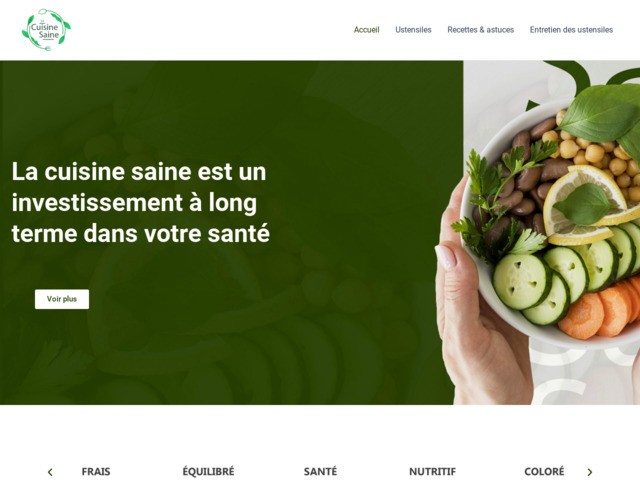 La cuisine saine et les ustensiles de cuisines sains