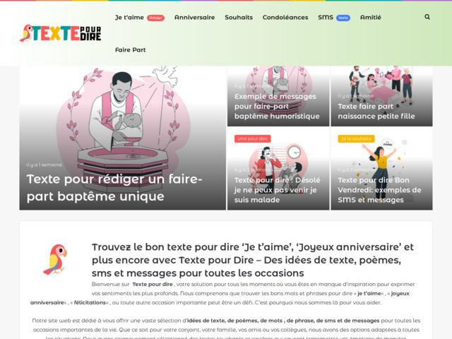 Texte pour dire - des modèles de texte pour toutes les occasions