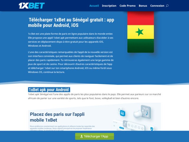 Application 1xbet & l'actu sur les paris au Sénégal