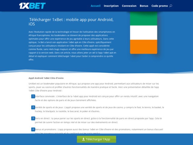 Jouez, pariez, gagnez : rejoignez le monde du 1xbet en CIV