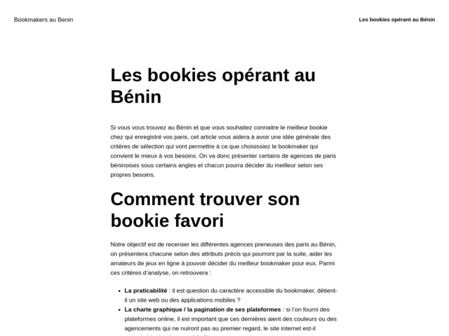 Vos paris sportifs Bénin