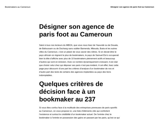 Découvrez les sports les plus populaires pour parier au Cameroun