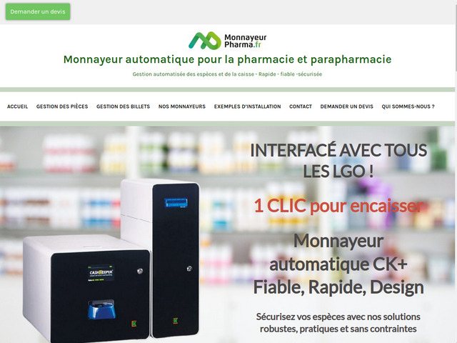 Monnayeur automatique pour la pharmacie et parapharmacie