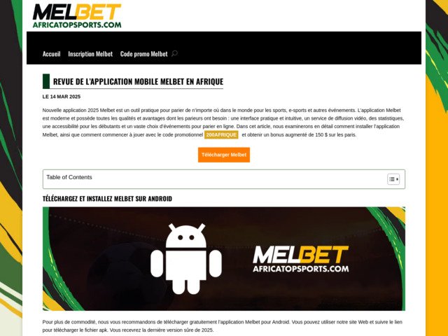 Les meilleurs paris disponibles sur melbet apk