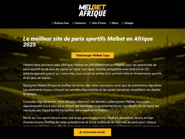 Application melbet: dpts et retraits scuriss, support client ractif