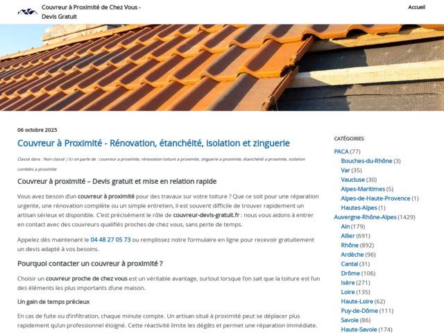 Couvreur devis gratuit