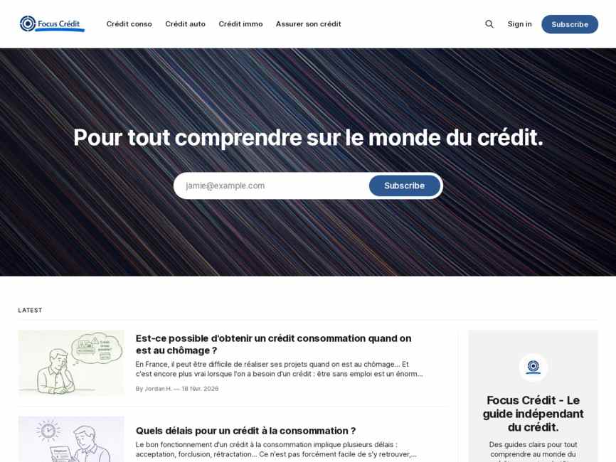 Focus cr�dit - le guide ind�pendant du cr�dit.