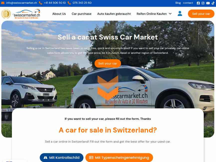 Auto verkaufen in der schweiz mit swisscarmarket