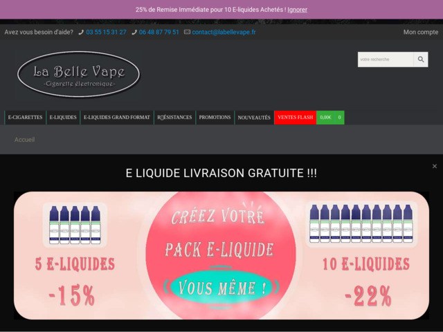 Labellevape.fr, du e liquide moins cher en livraison gratuite