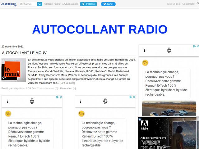 Autocollant radio