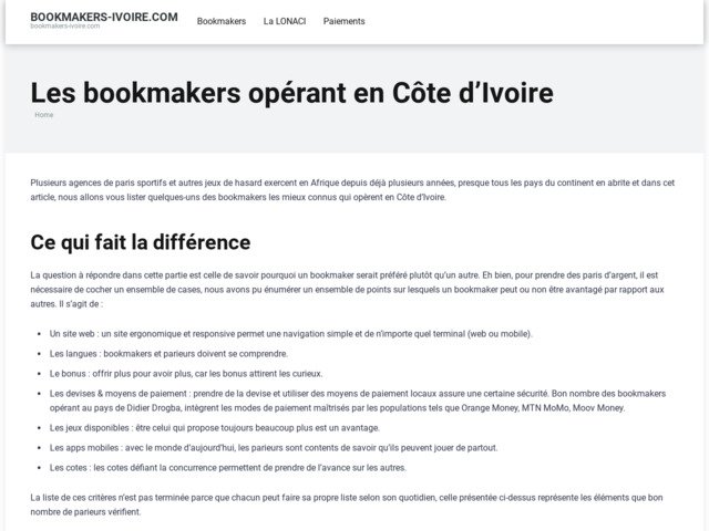 L'expert de paris sportifs en Côte d'Ivoire