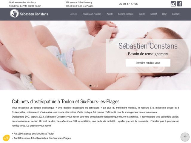 Ostéopathe à Toulon et Six-Fours-les-Plages, Sébastien Constans