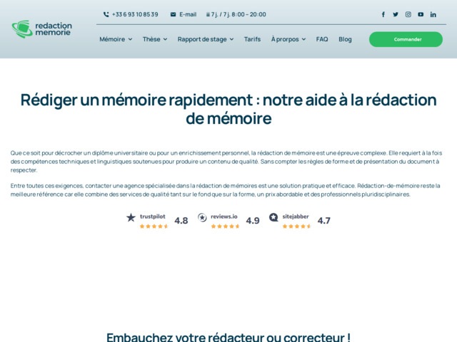 Rédaction de mémoire