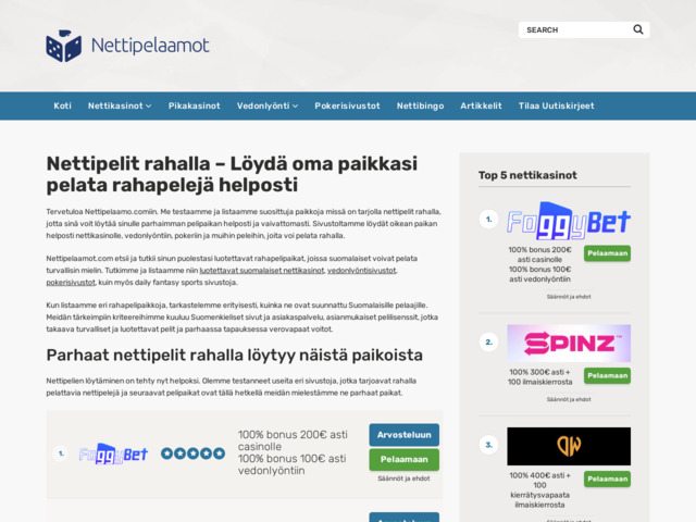 Nettipelit rahalla
