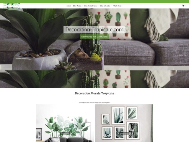 Boutique de dcoration intrieure ambiance tropicale