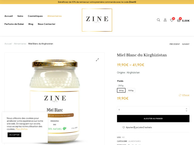 Miel blanc du kirghizistan