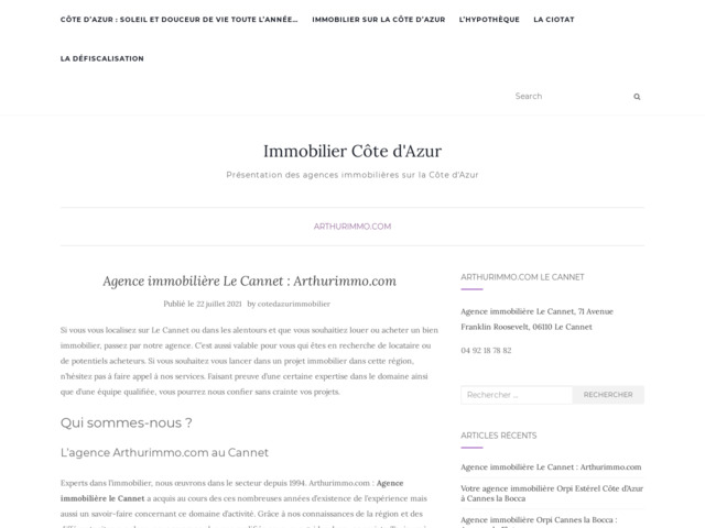 Agence immobilire au Cannet 06 : arthurimmo.com