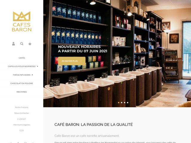 Vente de th bio chez Cafs Baron