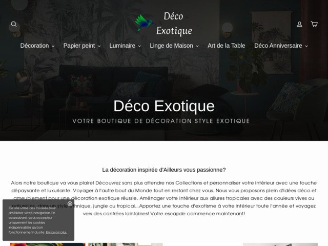 Boutique de dcoration exotique
