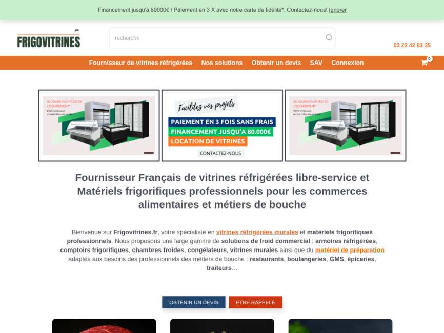 Vitrines r�frig�r�es murales et mat�riels frigorifiques professionnels
