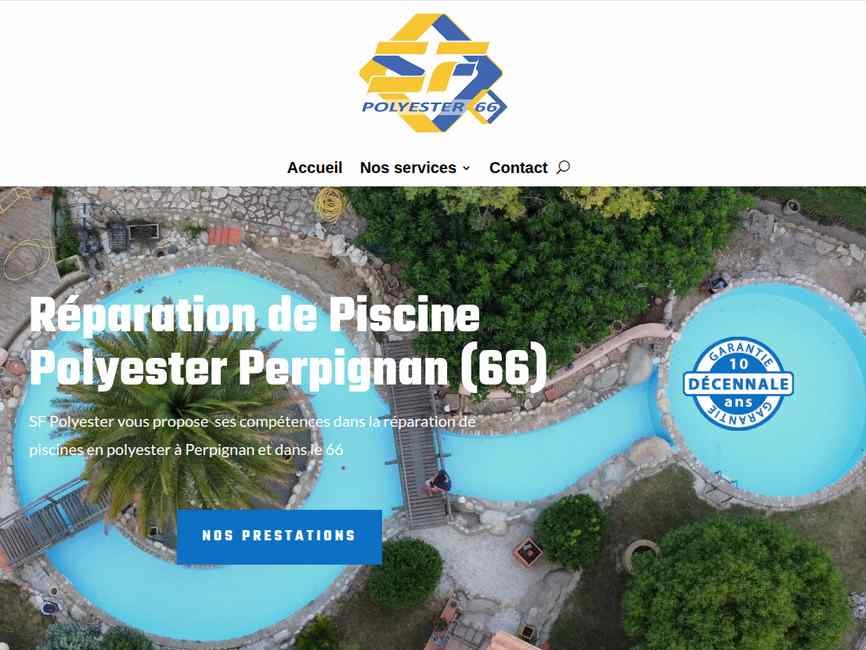 Sf polyester : r�paration piscine perpignan (66)